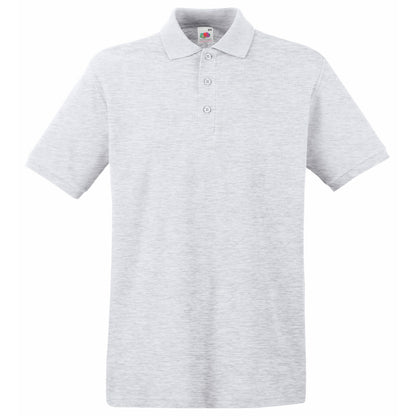 Heather Grey - Front - Fruit Of The Loom Premium Mens Short Sleeve Polo Shirt