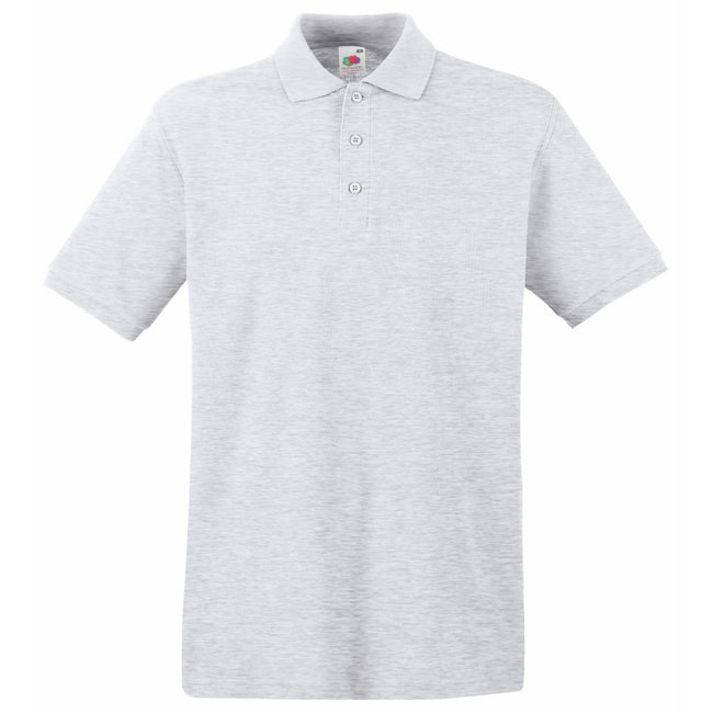 Heather Grey - Front - Fruit Of The Loom Premium Mens Short Sleeve Polo Shirt