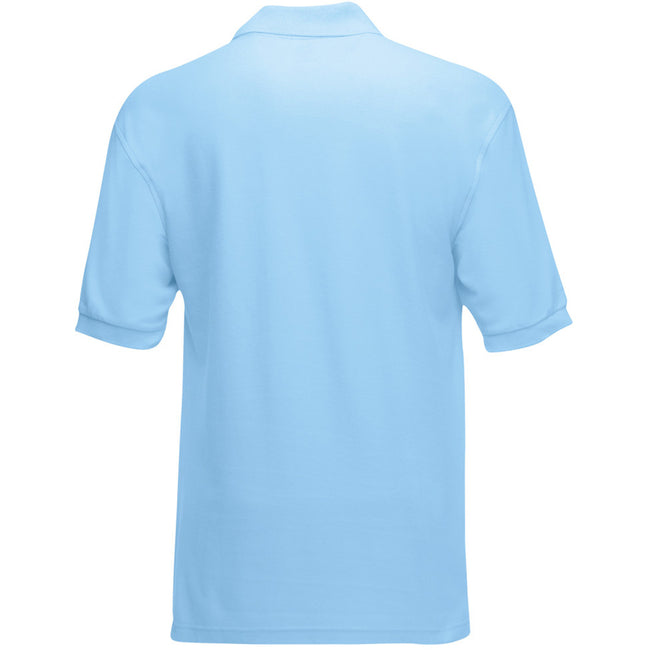 Sky Blue - Back - Fruit Of The Loom Premium Mens Short Sleeve Polo Shirt