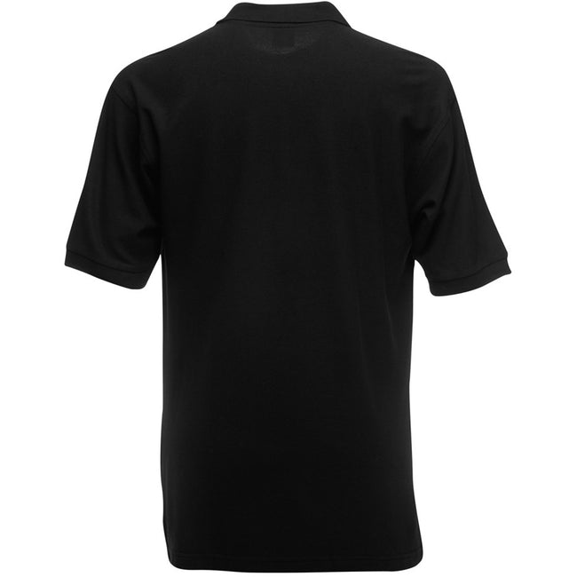 Black - Back - Fruit Of The Loom Premium Mens Short Sleeve Polo Shirt