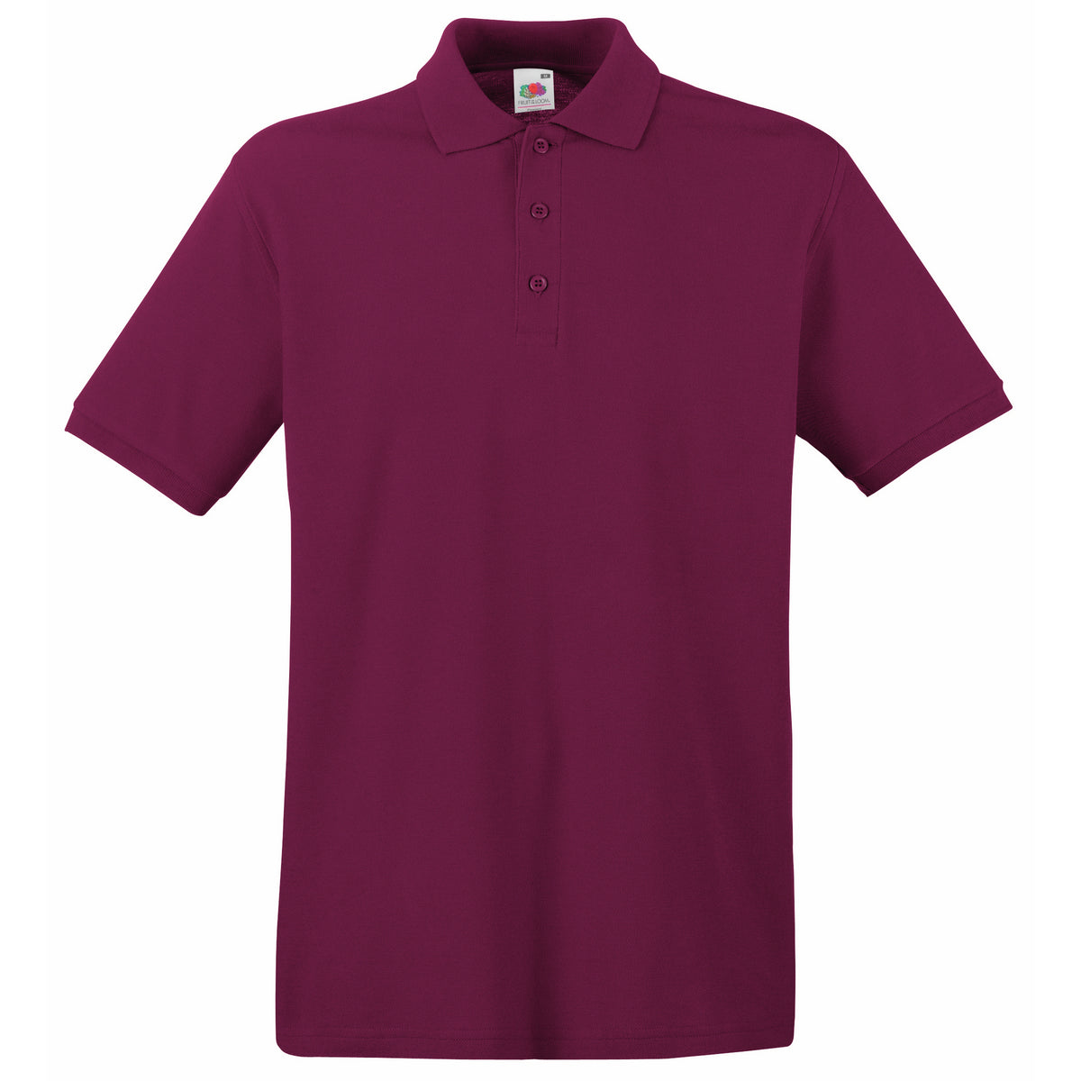 Burgundy - Front - Fruit Of The Loom Premium Mens Short Sleeve Polo Shirt