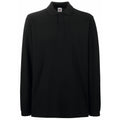 Black - Front - Fruit Of The Loom Mens Premium Long Sleeve Polo Shirt