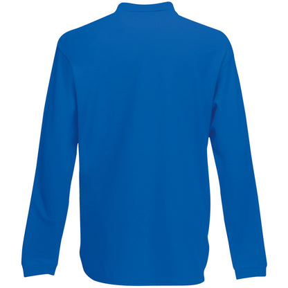 Royal - Back - Fruit Of The Loom Mens Premium Long Sleeve Polo Shirt