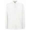 White - Front - Fruit Of The Loom Mens Premium Long Sleeve Polo Shirt