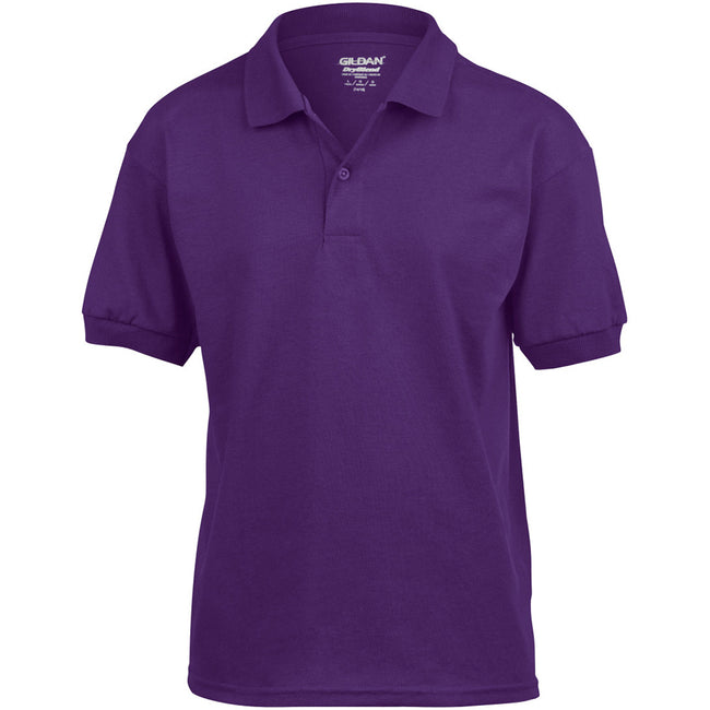 Purple - Front - Gildan DryBlend Childrens Unisex Jersey Polo Shirt