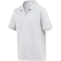 White - Side - Gildan DryBlend Childrens Unisex Jersey Polo Shirt