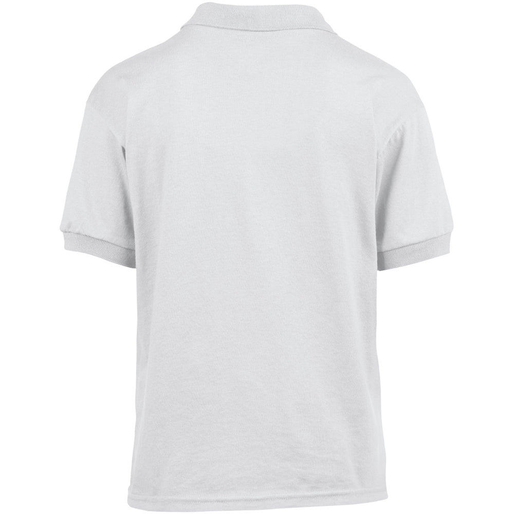White - Lifestyle - Gildan DryBlend Childrens Unisex Jersey Polo Shirt