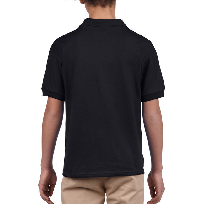 Black - Pack Shot - Gildan DryBlend Childrens Unisex Jersey Polo Shirt