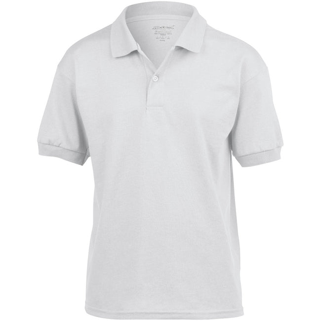 White - Front - Gildan DryBlend Childrens Unisex Jersey Polo Shirt