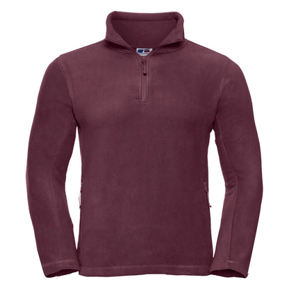 Burgundy - Front - Russell Mens 1-4 Zip Outdoor Fleece Top