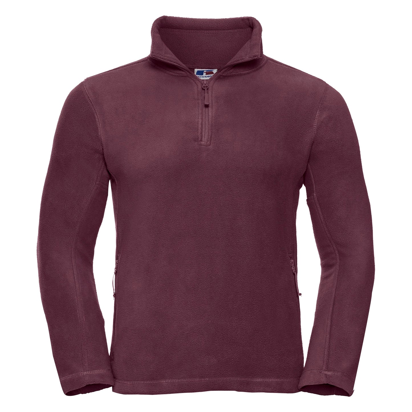 Burgundy - Front - Russell Mens 1-4 Zip Outdoor Fleece Top