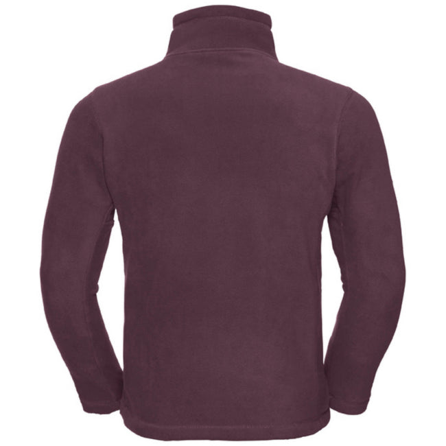Burgundy - Back - Russell Mens 1-4 Zip Outdoor Fleece Top
