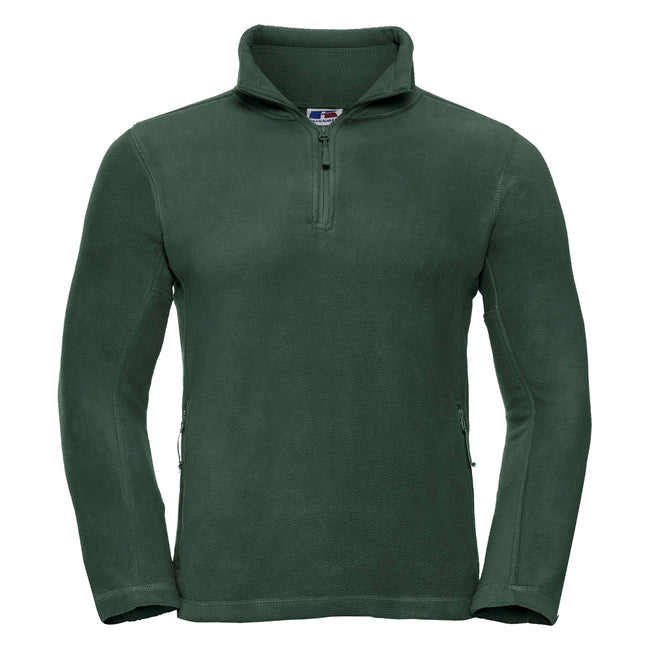 Bottle Green - Front - Russell Mens 1-4 Zip Outdoor Fleece Top
