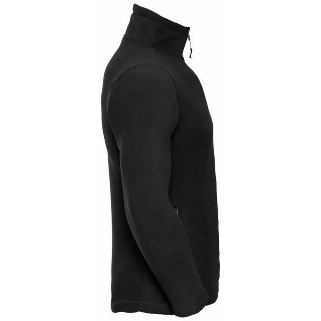 Black - Side - Russell Mens 1-4 Zip Outdoor Fleece Top