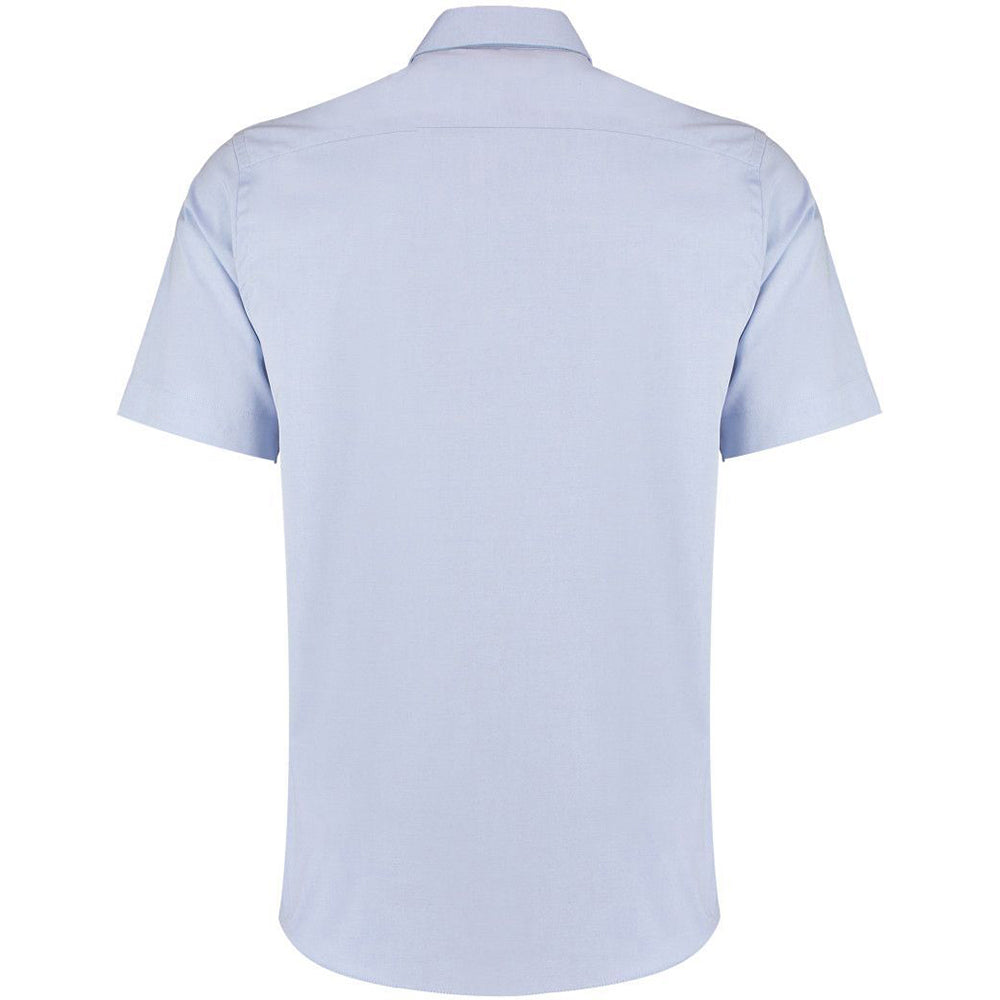Light Blue - Back - Kustom Kit Mens Short Sleeve Tailored Fit Premium Oxford Shirt