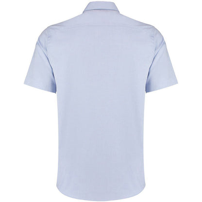 Light Blue - Back - Kustom Kit Mens Short Sleeve Tailored Fit Premium Oxford Shirt