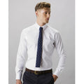 White - Side - Kustom Kit Mens Long Sleeve Tailored Fit Premium Oxford Shirt