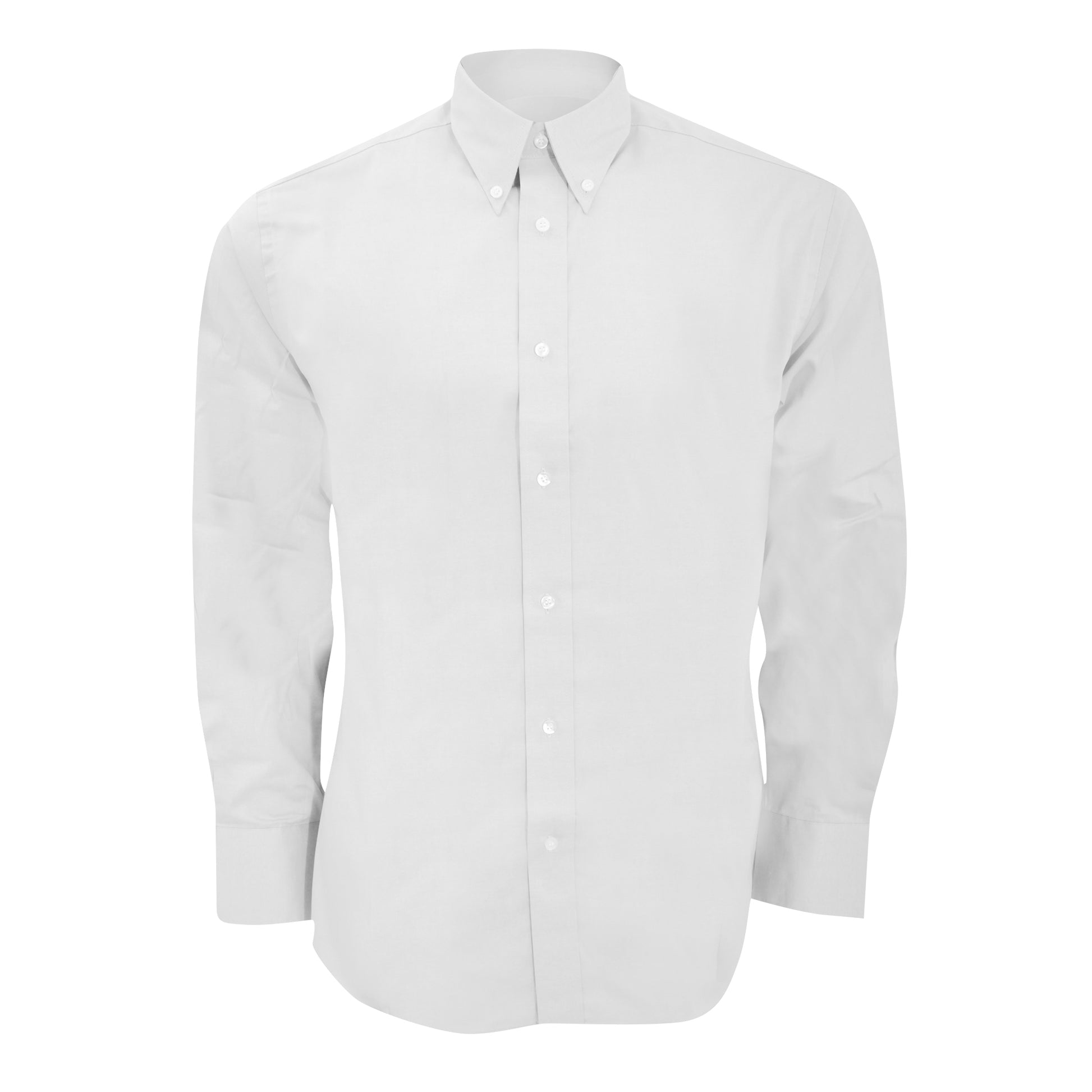 White - Front - Kustom Kit Mens Long Sleeve Tailored Fit Premium Oxford Shirt