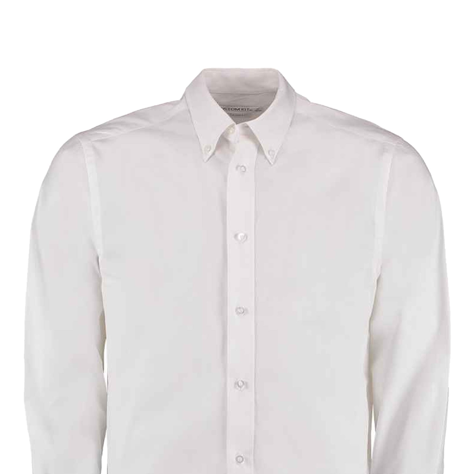White - Back - Kustom Kit Mens City Long Sleeve Business Shirt
