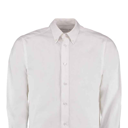 White - Back - Kustom Kit Mens City Long Sleeve Business Shirt