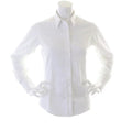 White - Back - Kustom Kit Ladies City Long Sleeve Blouse