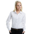 White - Side - Kustom Kit Ladies City Long Sleeve Blouse