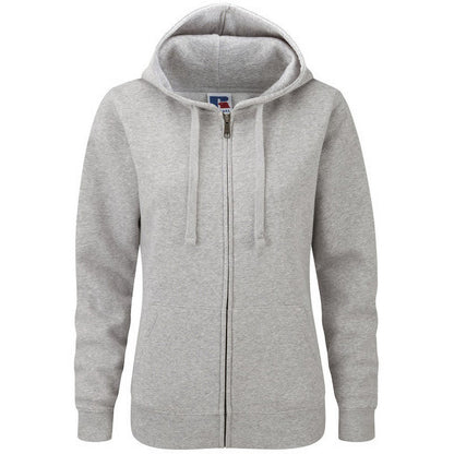 Light Oxford - Front - Russell Mens Authentic Full Zip Hooded Sweatshirt - Hoodie