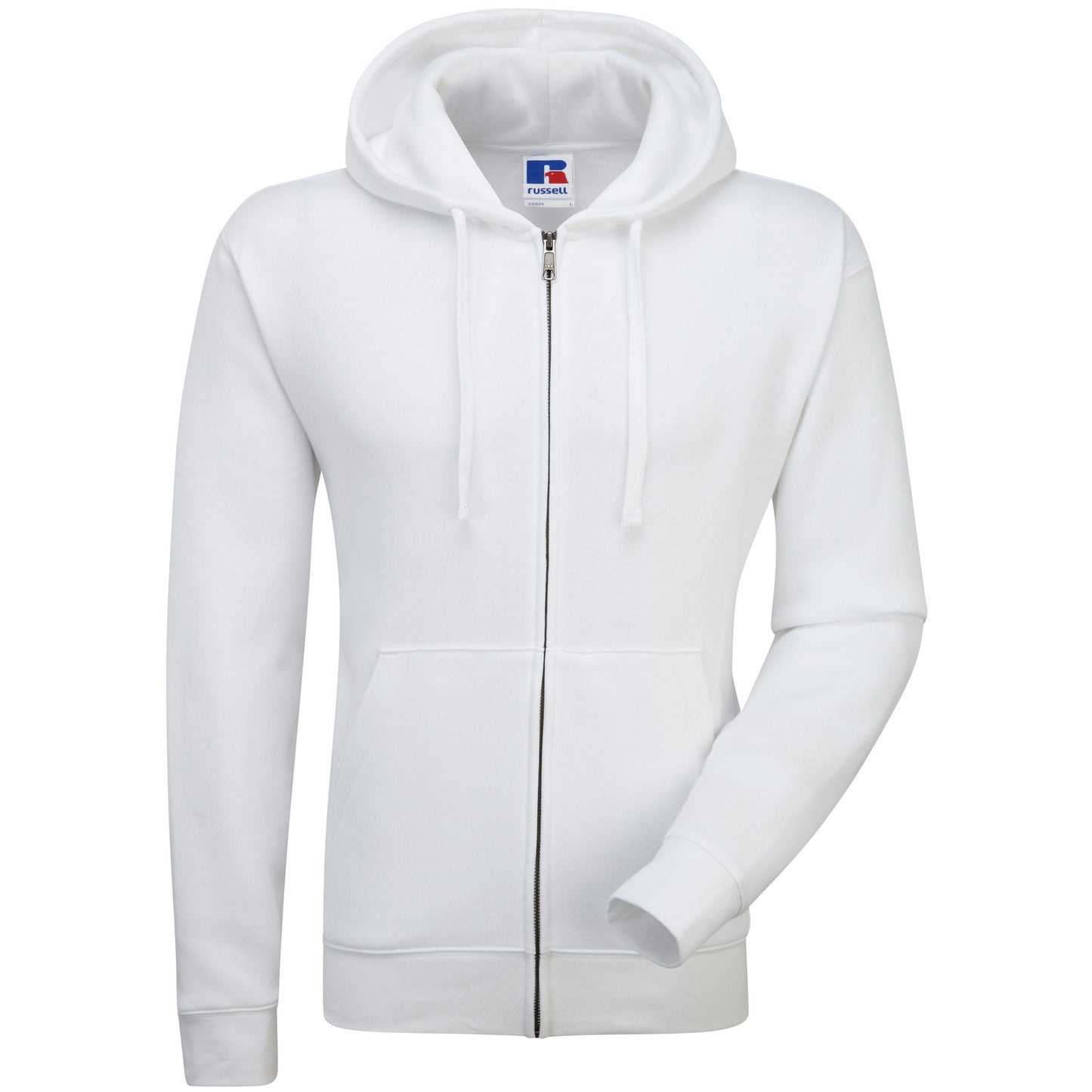 White - Back - Russell Mens Authentic Full Zip Hooded Sweatshirt - Hoodie