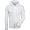 White - Back - Russell Mens Authentic Full Zip Hooded Sweatshirt - Hoodie