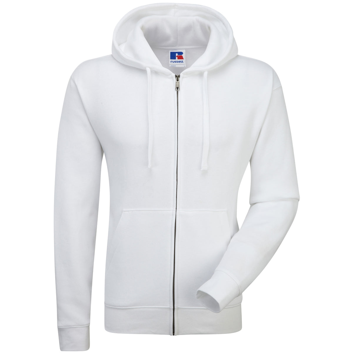 White - Back - Russell Mens Authentic Full Zip Hooded Sweatshirt - Hoodie