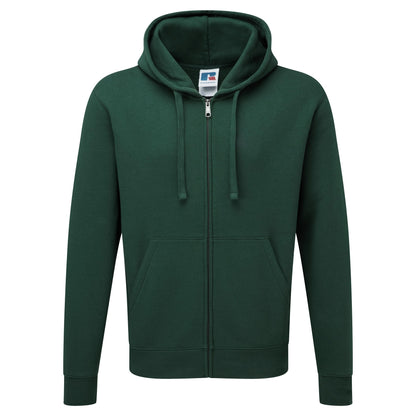 Bottle Green - Front - Russell Mens Authentic Full Zip Hooded Sweatshirt - Hoodie