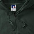Bottle Green - Side - Russell Mens Authentic Full Zip Hooded Sweatshirt - Hoodie