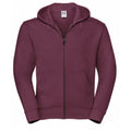 Burgundy - Front - Russell Mens Authentic Full Zip Hooded Sweatshirt - Hoodie