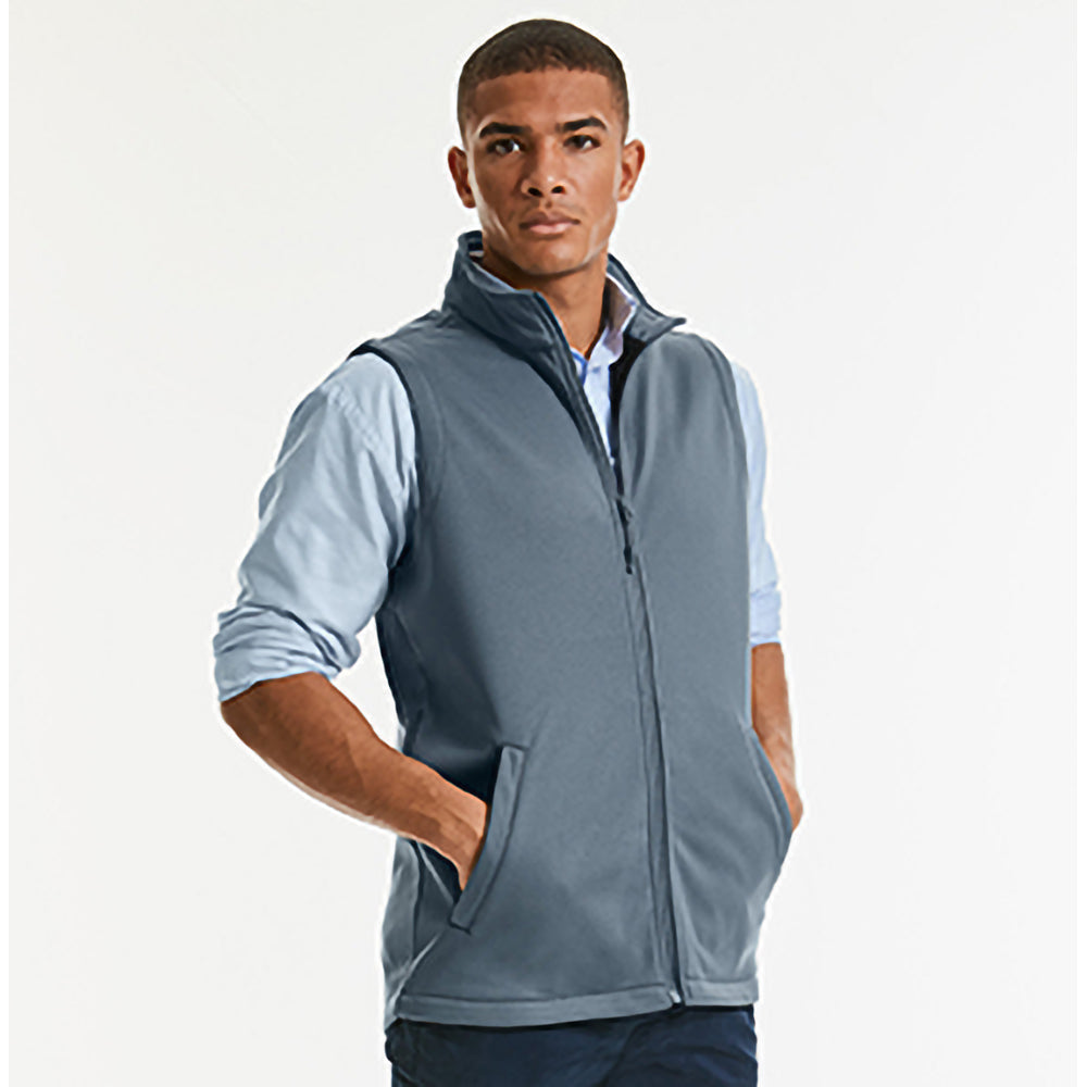 Convoy Grey - Side - Russell Mens Smart Softshell Gilet Jacket