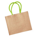 Natural-Lime - Front - Westford Mill Classic Jute Shopper Bag (21 Litres)