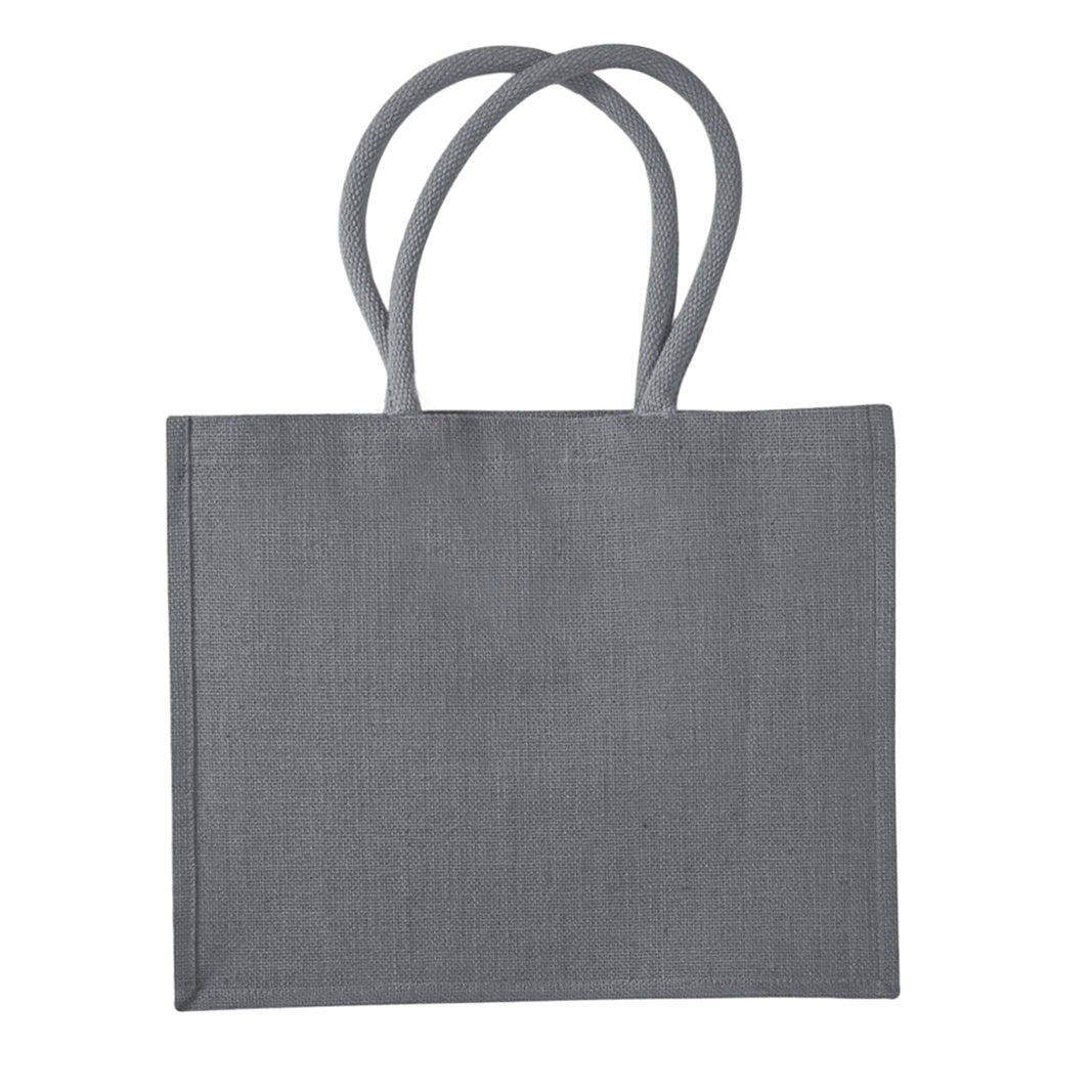 Graphite Grey-Graphite Grey - Front - Westford Mill Classic Jute Shopper Bag (21 Litres)