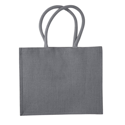 Graphite Grey-Graphite Grey - Front - Westford Mill Classic Jute Shopper Bag (21 Litres)