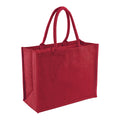 Red-Red - Front - Westford Mill Classic Jute Shopper Bag (21 Litres)