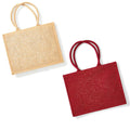 Red-Red - Back - Westford Mill Classic Jute Shopper Bag (21 Litres)