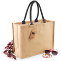 Natural-Black - Side - Westford Mill Classic Jute Shopper Bag (21 Litres)