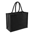 Black-Black - Front - Westford Mill Classic Jute Shopper Bag (21 Litres)