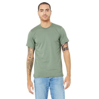 Sage - Side - Canvas Unisex Jersey Crew Neck T-Shirt - Mens Short Sleeve T-Shirt