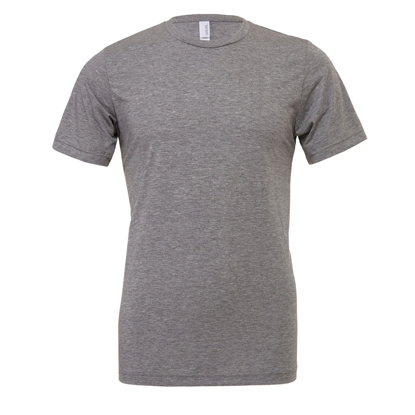 Grey Heather - Front - Canvas Triblend Crew Neck T-Shirt - Mens Short Sleeve T-Shirt