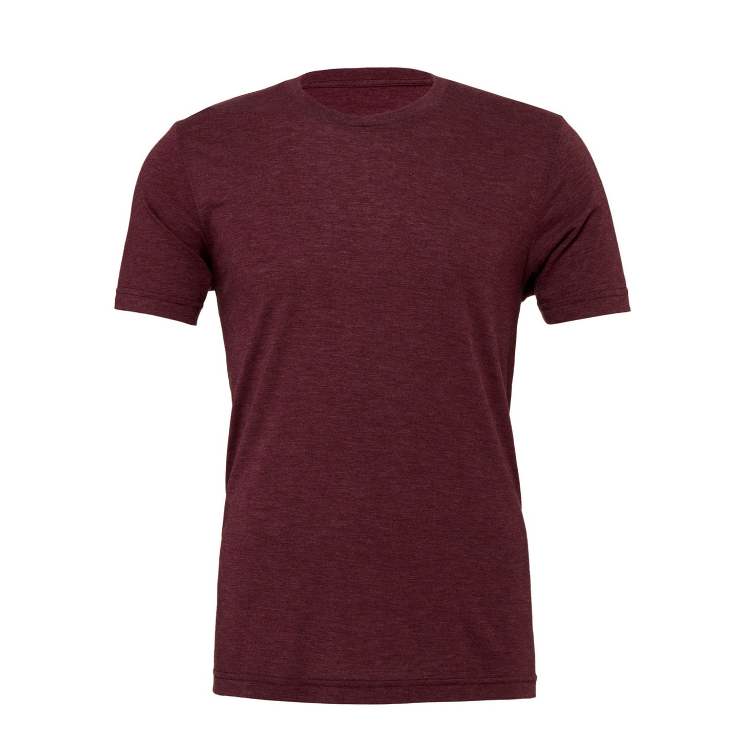 Maroon Triblend - Front - Canvas Triblend Crew Neck T-Shirt - Mens Short Sleeve T-Shirt
