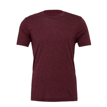 Maroon Triblend - Front - Canvas Triblend Crew Neck T-Shirt - Mens Short Sleeve T-Shirt
