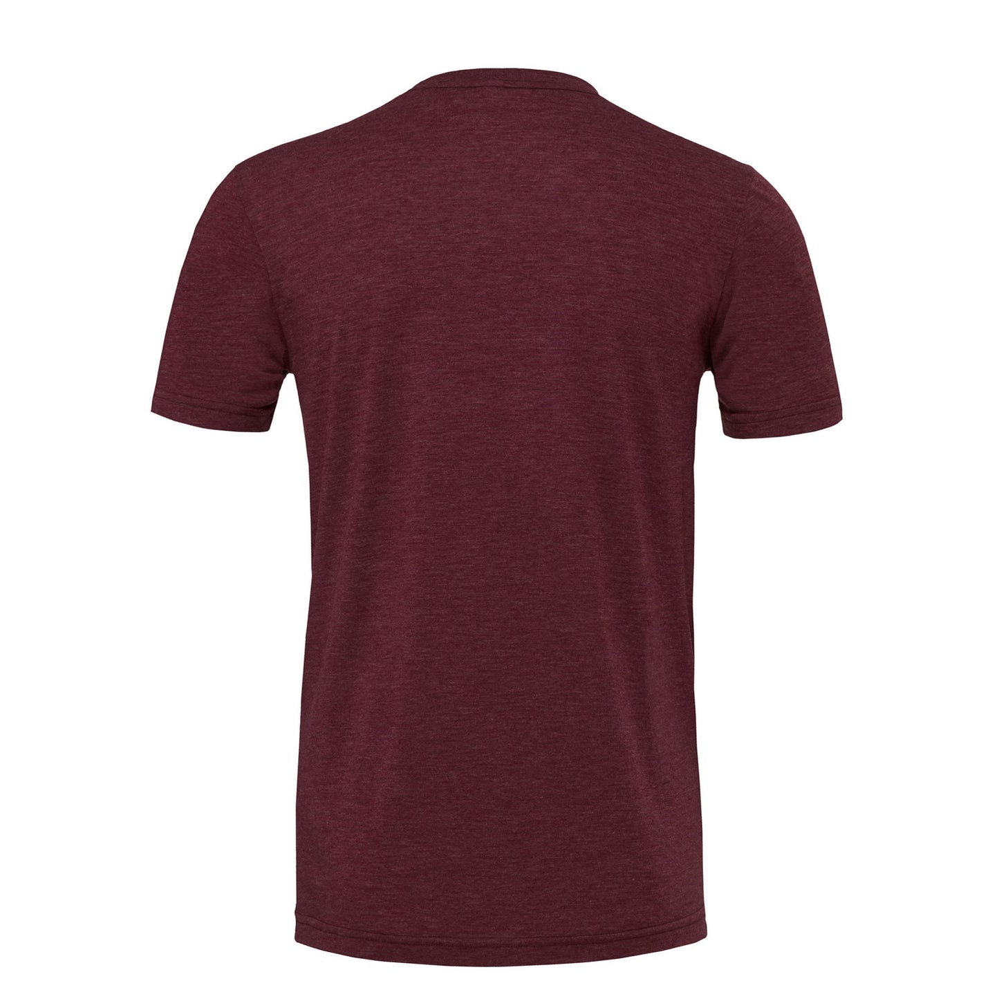 Maroon Triblend - Back - Canvas Triblend Crew Neck T-Shirt - Mens Short Sleeve T-Shirt