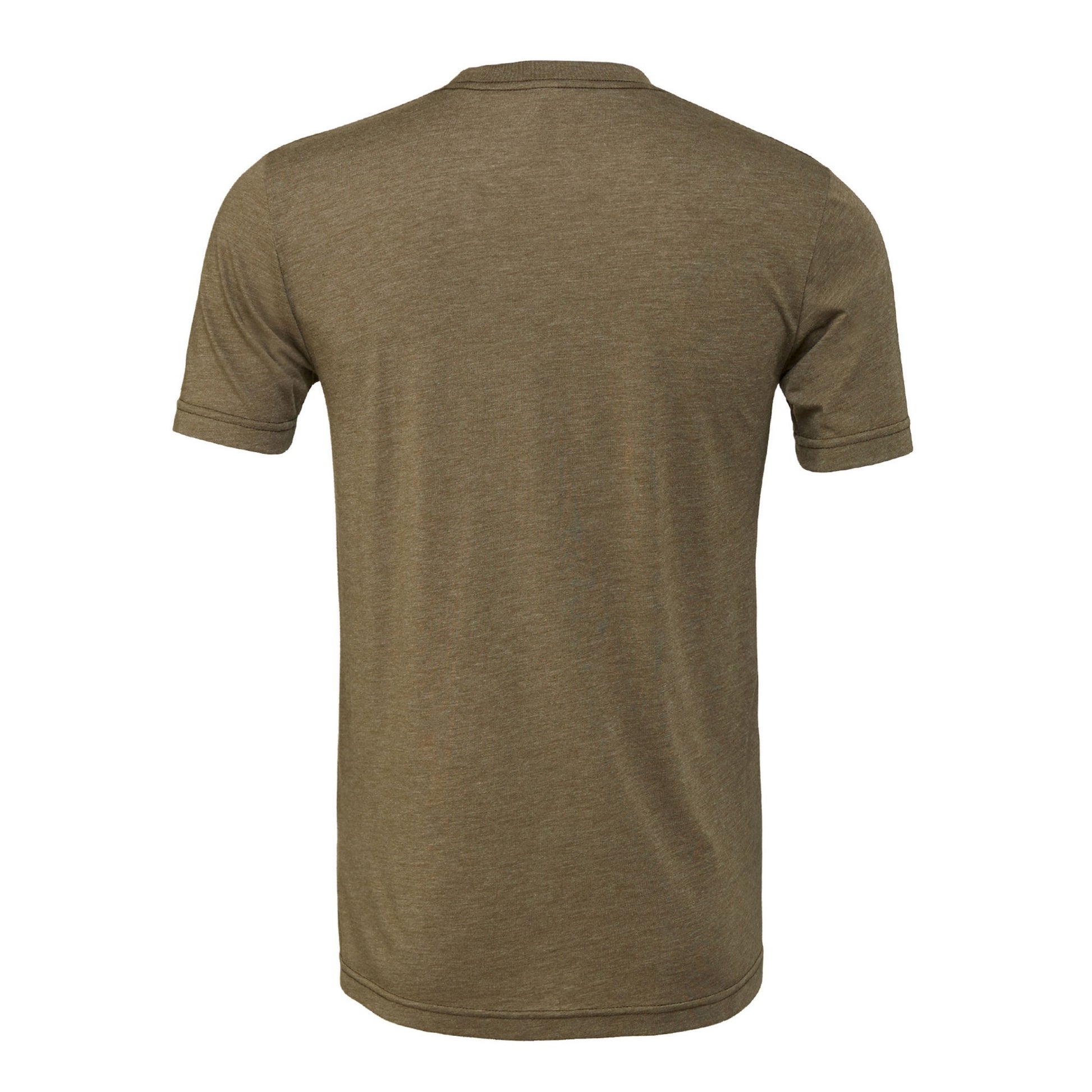 Olive Triblend - Back - Canvas Triblend Crew Neck T-Shirt - Mens Short Sleeve T-Shirt