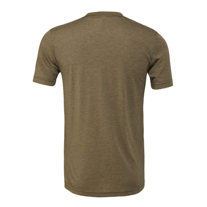 Olive Triblend - Back - Canvas Triblend Crew Neck T-Shirt - Mens Short Sleeve T-Shirt