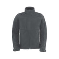 Dark Grey - Side - B&C Mens Hooded Softshell Breathable, Waterproof & Windproof Jacket (Fleece Lining)