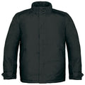 Black - Front - B&C Mens Real+ Premium Windproof Thermo-Isolated Jacket (Waterproof PU Coating)